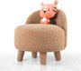 Atelier Del Sofa 3342 - Puf de Piel Sintética Marrón, Diseño Elegante y Cómodo para el Hogar