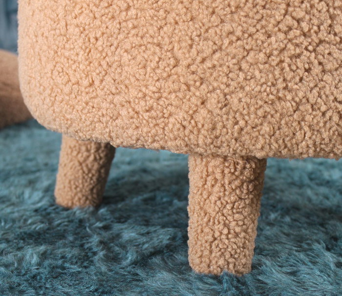 Atelier Del Sofa 3342 - Puf de Piel Sintética Marrón, Diseño Elegante y Cómodo para el Hogar