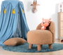 Atelier Del Sofa 3342 - Puf de Piel Sintética Marrón, Diseño Elegante y Cómodo para el Hogar