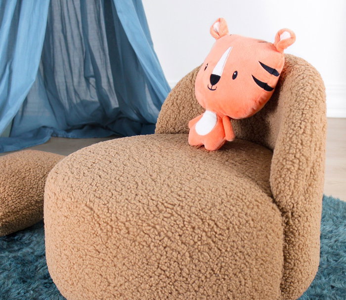Atelier Del Sofa 3342 - Puf de Piel Sintética Marrón, Diseño Elegante y Cómodo para el Hogar