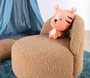 Atelier Del Sofa 3342 - Puf de Piel Sintética Marrón, Diseño Elegante y Cómodo para el Hogar