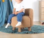 Atelier Del Sofa 3342 - Puf de Piel Sintética Marrón, Diseño Elegante y Cómodo para el Hogar