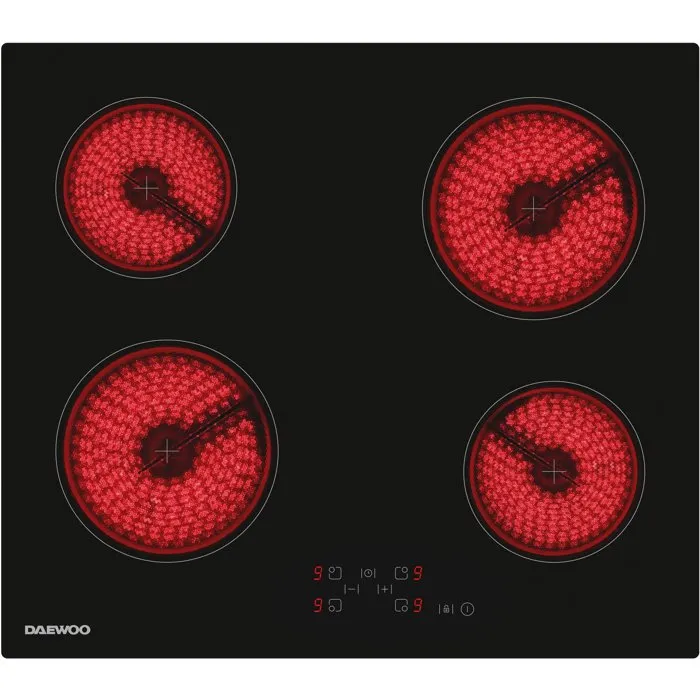 Daewoo BH6VTF27BNM Placa Vitrocerámica 4 fuegos 60 cm Negro