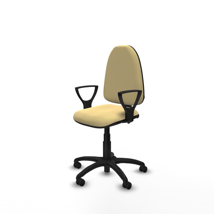 PIQUERAS Y CRESPO Silla de oficina Aýna en color Crema con Brazos Fijos
