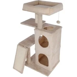 Kerbl Rascador para gatos ALE4018653387702, 100 cm, Suave, con Nicho de dos pisos