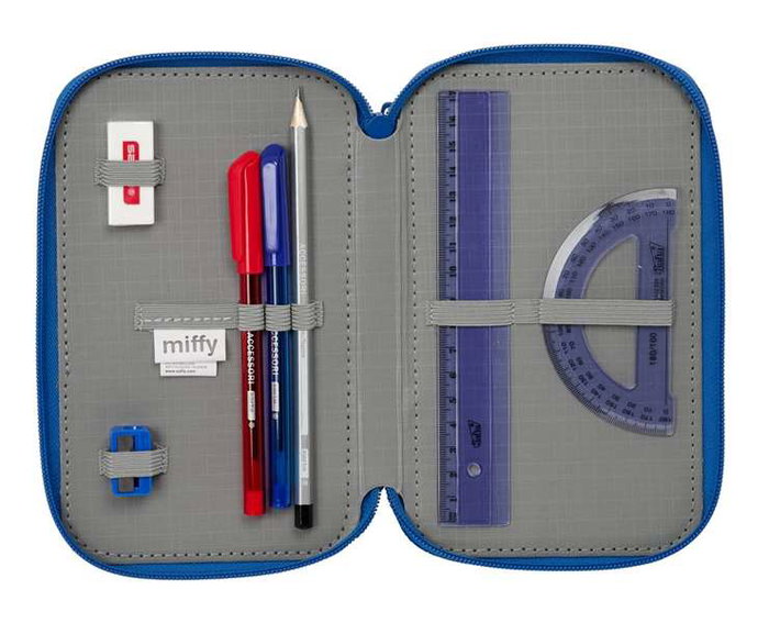 Safta Plumier Triple Estuche Escolar con 37 Piezas, Capacidad 12.5 x 19.5 x 5.5 cm, Para Material de Oficina y Papelería