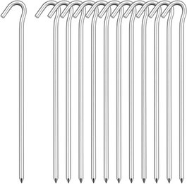 Piqueta de camping varilla gancho cincada 200x4.5 mm blíster 6u