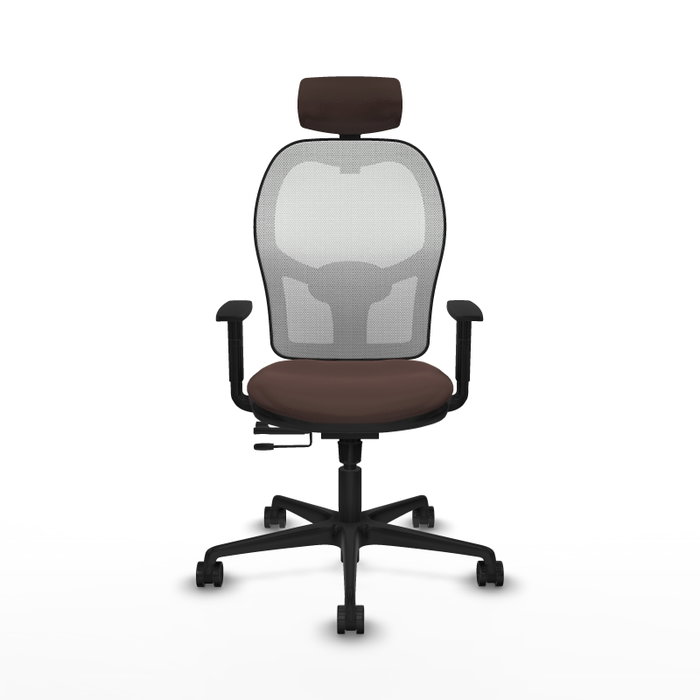 PIQUERAS Y CRESPO Silla de oficina Jorquera con mecanismo Sincro/Traslack Marrón y Blanco PIQUERAS Y CRESPO Silla de oficina Jorquera con mecanismo Sincro/Traslack Marrón y Blanco