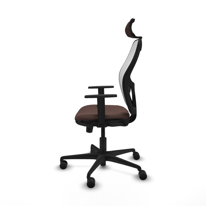 PIQUERAS Y CRESPO Silla de oficina Jorquera con mecanismo Sincro/Traslack Marrón y Blanco PIQUERAS Y CRESPO Silla de oficina Jorquera con mecanismo Sincro/Traslack Marrón y Blanco
