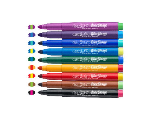 Carioca ColorChange Caja de 10 Rotuladores de Tinta Mágica Multicolor con Punta de 6 mm