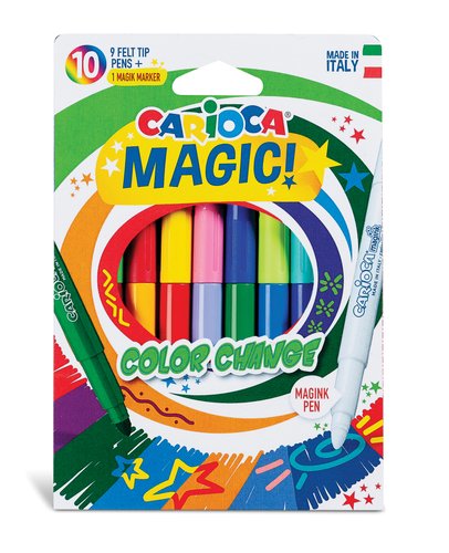 Carioca ColorChange Caja de 10 Rotuladores de Tinta Mágica Multicolor con Punta de 6 mm