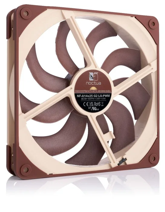 Noctua NF-A14X25 G2 LS-PWM Ventilador de 140 mm, Beige y Marrón