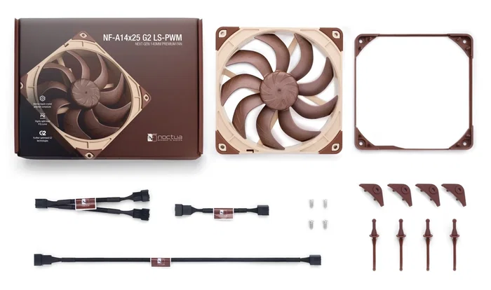 Noctua NF-A14X25 G2 LS-PWM Ventilador de 140 mm, Beige y Marrón