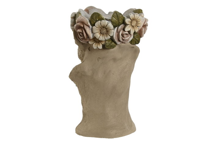 DKD Home Decor Macetero Magnesia Leopardo Flores Crema