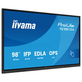 iiyama TE9813A-B2AG - Panel Interactivo 97.5" (247.7 cm) 4K Ultra HD (3840x2160), Pantalla Táctil IPS, 60W Audio, WiFi, Android 14, Ideal Educación, Color Negro