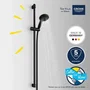 Grohe 269542431 Set de ducha Vitalio Start 110 con rociador 2 chorros, barra 90 cm, flexo, ahorro agua, negro mate