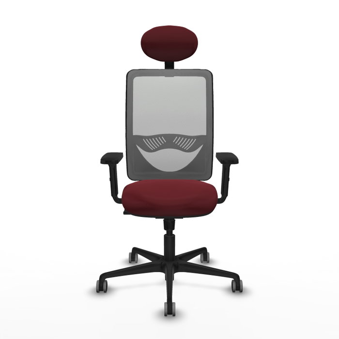 PIQUERAS Y CRESPO Silla de oficina Zulema con mecanismo Sincro, Granate y Gris PIQUERAS Y CRESPO Silla de oficina Zulema con mecanismo Sincro, Granate y Gris
