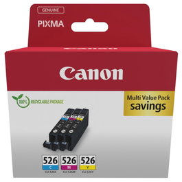 Canon CLI-526 Multipack de cartuchos de tinta (Cian, Magenta, Amarillo)