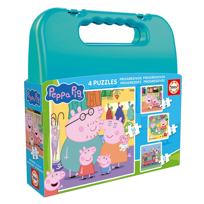 EDUCA Maleta Puzzles Progresivos Peppa Pig 6-9-12-16 piezas EDUCA Maleta Puzzles Progresivos Peppa Pig 6-9-12-16 piezas