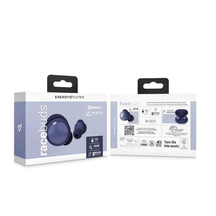 Energy Sistem Auriculares Navy Racebuds Bluetooth 5.3 Inalámbricos IPX4 Resistencia al Agua 22h de Batería con Estuche de Carga Modelo 458264 Energy Sistem Auriculares Navy Racebuds Bluetooth 5.3 Inalámbricos IPX4 Resistencia al Agua 22h de Batería con Estuche de Carga Modelo 458264