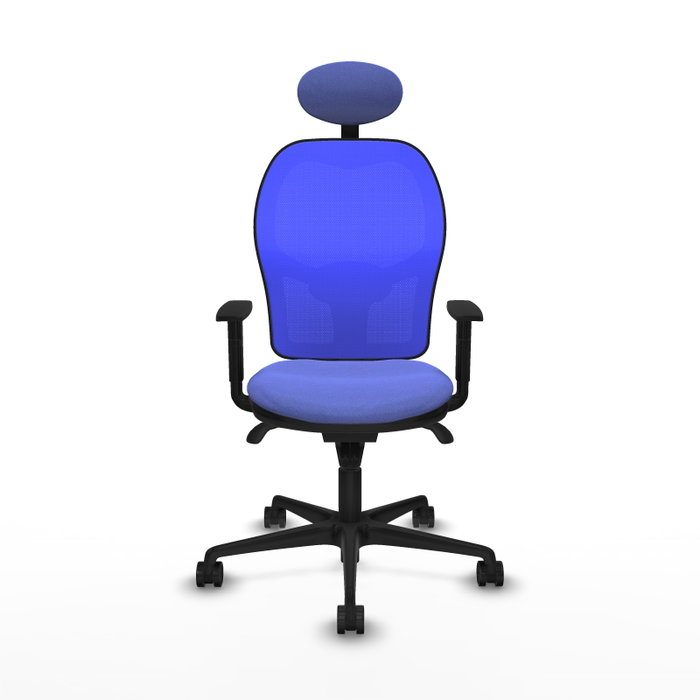 PIQUERAS Y CRESPO Silla de oficina Jorquera con mecanismo Sincro, Tela Azul claro y Malla Azul