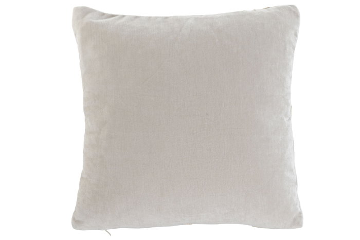 DKD Home Decor Cojín de Chenilla Bordado Crema 45x15x45 cm