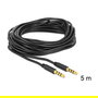 DeLOCK Cable de audio 3.5 mm macho a macho (4 polos, 5 metros, negro, ref. 83438)