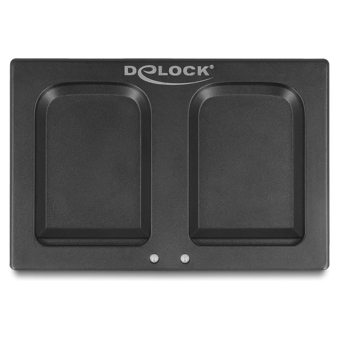DeLOCK Ringbarcode Scanner 1D/2D con Conectividad 2.4 GHz o Bluetooth Inalámbrica (Pack 2 Unidades) y Base de Carga Incluida para Almacén, Logística y Retail