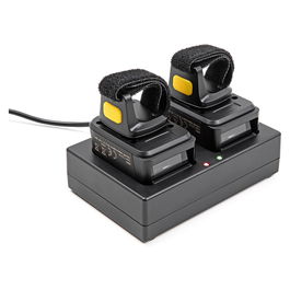 DeLOCK Ringbarcode Scanner 1D/2D con Conectividad 2.4 GHz o Bluetooth Inalámbrica (Pack 2 Unidades) y Base de Carga Incluida para Almacén, Logística y Retail