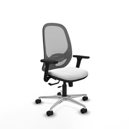 PIQUERAS Y CRESPO Silla de oficina Cilanco con mecanismo Sincro/Traslack, Blanco y Gris