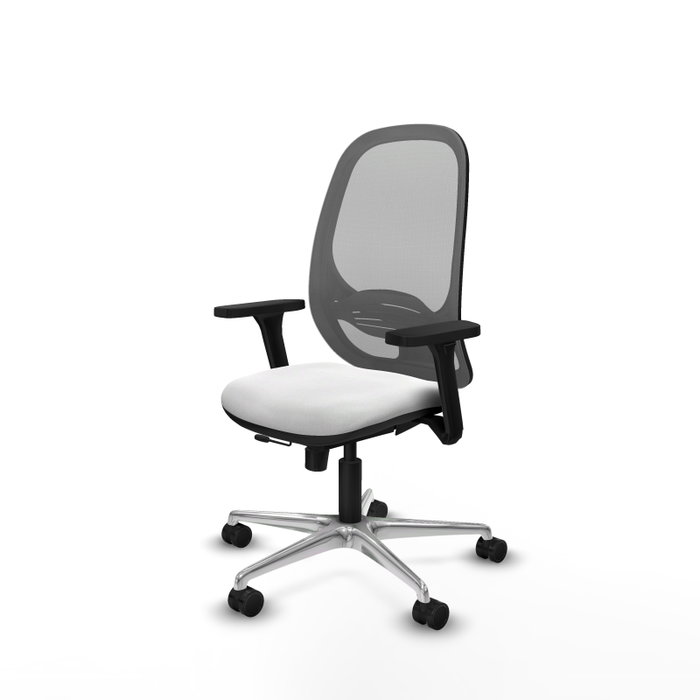 PIQUERAS Y CRESPO Silla de oficina Cilanco con mecanismo Sincro/Traslack, Blanco y Gris