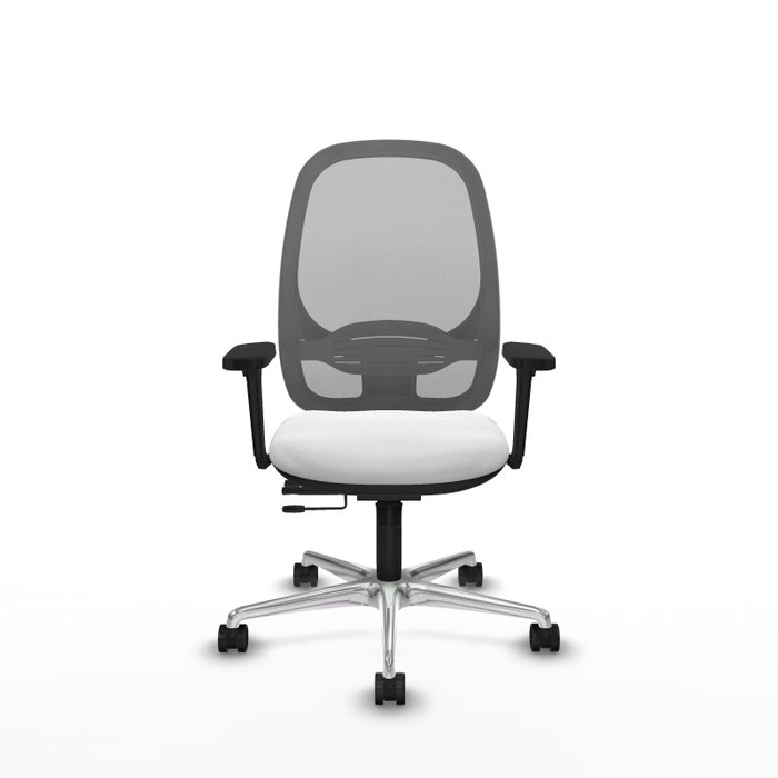 PIQUERAS Y CRESPO Silla de oficina Cilanco con mecanismo Sincro/Traslack, Blanco y Gris