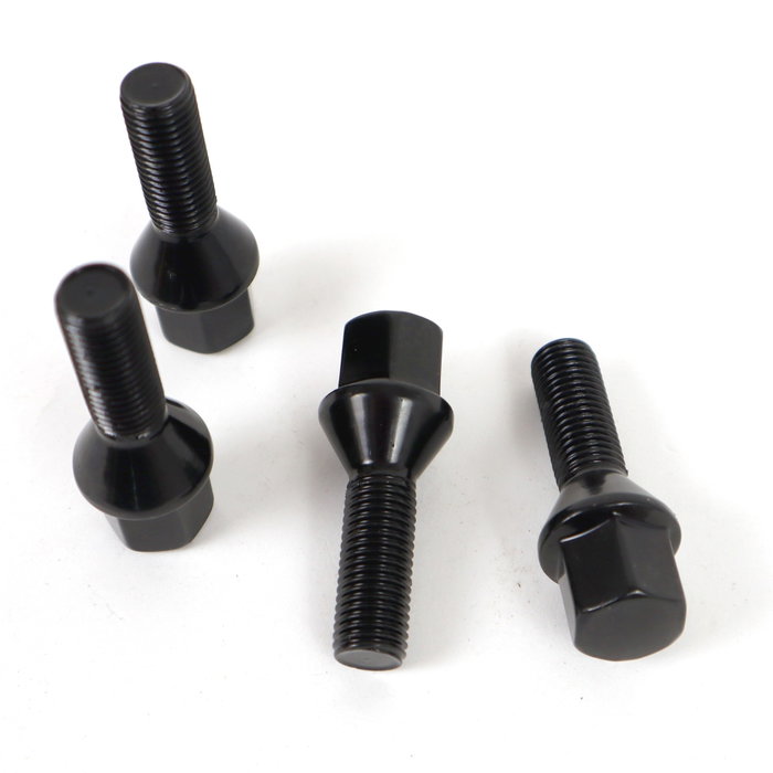 OMP Juego de 4 Tornillos M12X1.5 Cónico Largo 28mm Negro DIN 10.9 OMP Juego de 4 Tornillos M12X1.5 Cónico Largo 28mm Negro DIN 10.9