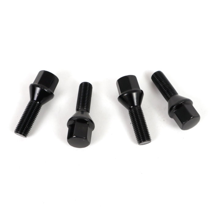 OMP Juego de 4 Tornillos M12X1.5 Cónico Largo 28mm Negro DIN 10.9 OMP Juego de 4 Tornillos M12X1.5 Cónico Largo 28mm Negro DIN 10.9