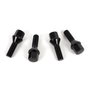 OMP Juego de 4 Tornillos M12X1.5 Cónico Largo 28mm Negro DIN 10.9
