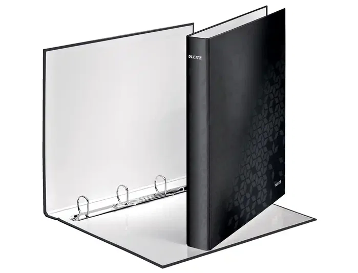 Leitz Wow Carpeta de 2 anillas 25 mm cartón plastificado Din A4+ Negro