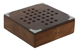 DKD Home Decor Juego Colonial Marron Sheesham Cristal 15 x 5 x 15.5 cm (2 Unidades)