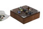DKD Home Decor Juego Sheesham Cristal 15,5x15x5 Marrón Solitario