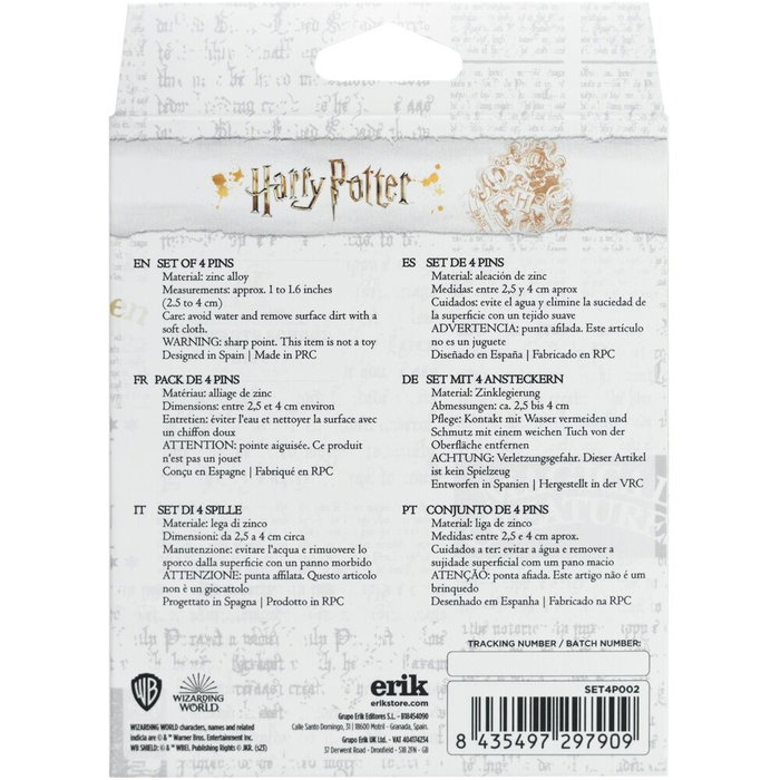 ERIK Set 4 pins Hogwarts Harry Potter