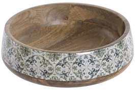 DKD Home Decor Ensaladera de Mango Verde Lacada
