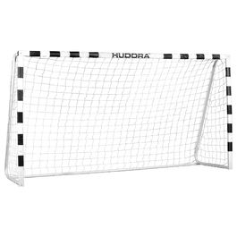 HUDORA 76909 Fussballtor Stadion, Porteria de Futbol, Color Blanco/Negro, Dimensiones: 3000 * 900 * 1600 mm, Peso 15 kg