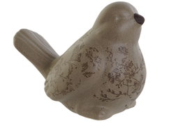 DKD Home Decor Figura de Pájaro en Gres Mate Marrón