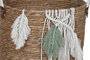 DKD Home Decor Set de 3 Cestas de Fibra y Algodón Natural 38x38x35 cm