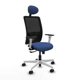 PIQUERAS Y CRESPO Silla de oficina Zulema con mecanismo Sincro, Azul marino y Negro