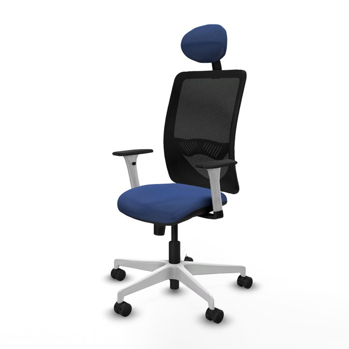PIQUERAS Y CRESPO Silla de oficina Zulema con mecanismo Sincro, Azul marino y Negro