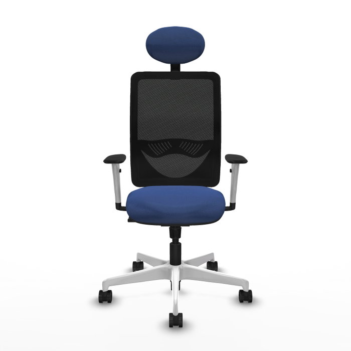 PIQUERAS Y CRESPO Silla de oficina Zulema con mecanismo Sincro, Azul marino y Negro