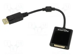 DeLOCK Adaptador DisplayPort 1.1 macho a DVI-D hembra, 0,15 m, negro