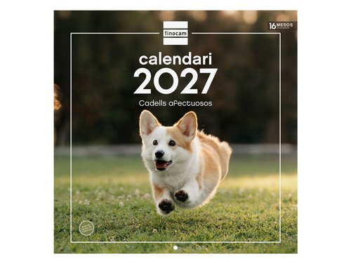 Finocam Calendario de pared 2027 en catalán con imágenes de cachorros Finocam Calendario de pared 2027 en catalán con imágenes de cachorros