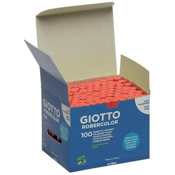 Giotto Tizas Robercolor Rojo Antipolvo Caja de 100 Giotto Tizas Robercolor Rojo Antipolvo Caja de 100