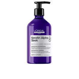 L'Oréal Professionnel Paris Champú Keratin Alpha Sleek 500 ml - Sin Sulfatos, Suaviza y Controla el Frizz para Cabello Liso y Brillante